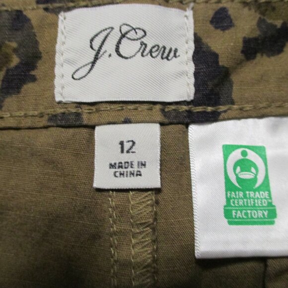 J. Crew shorts cotton animal print with stretch & pockets like new size 12 - Picture 2 of 7